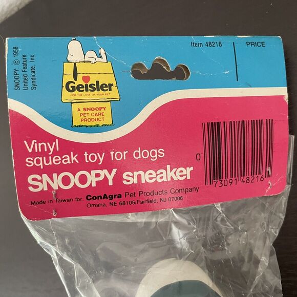 NWT Peanuts Snoopy 7” Vinyl Squeak Dog Toy Squeaker Vintage 1958 Geisler ConAgra - Picture 10 of 11